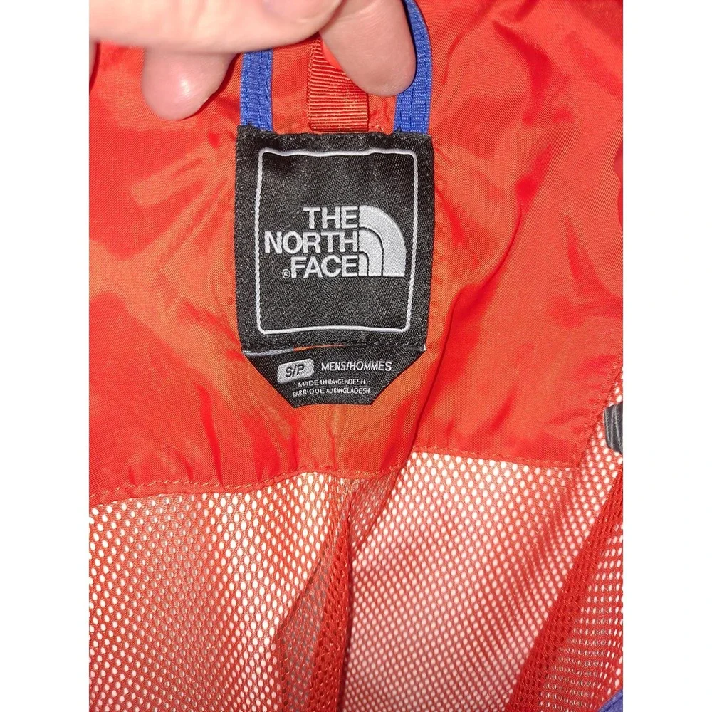 The North Face Blue Ombre Ski Jacket Mens Small Hooded Technical Shell Orange